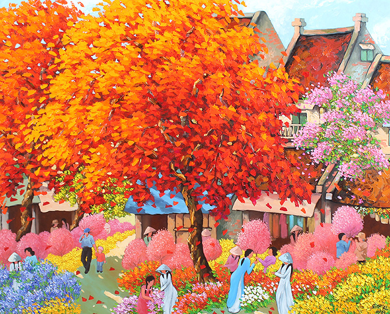 Flower Market In Spring