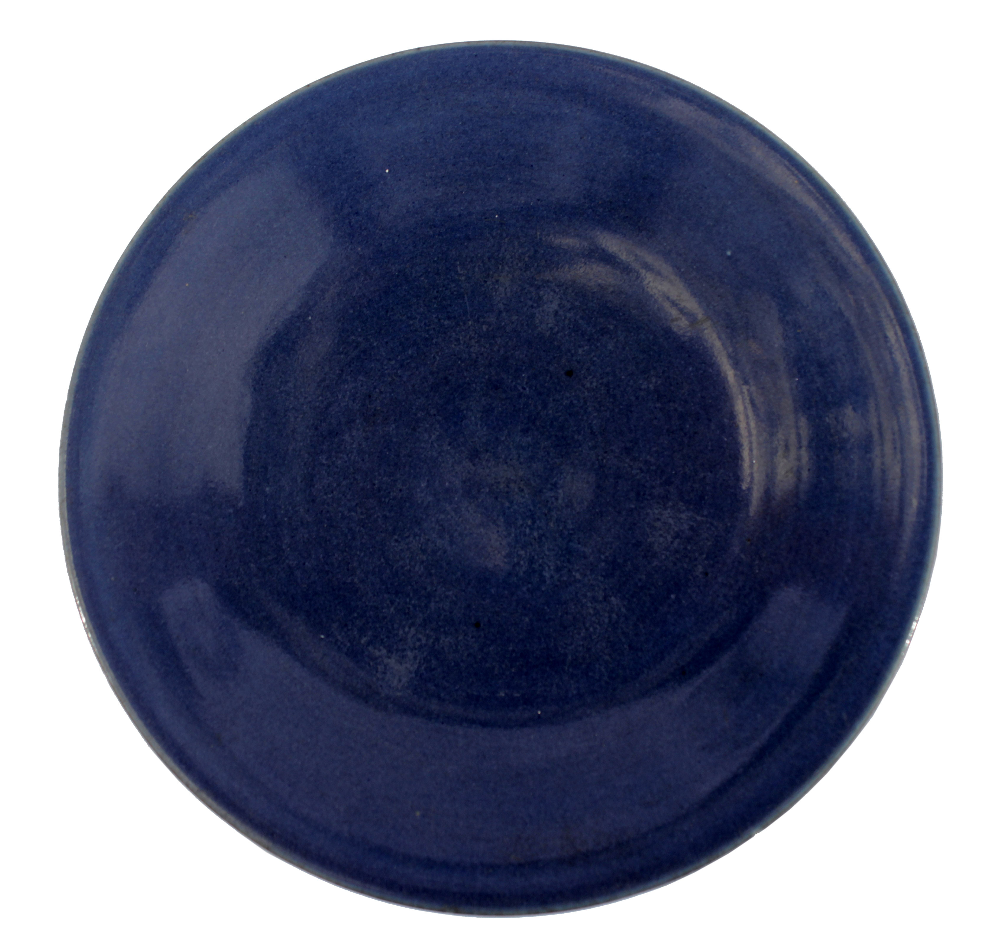 A 19th century Qing blue-glazed plate.