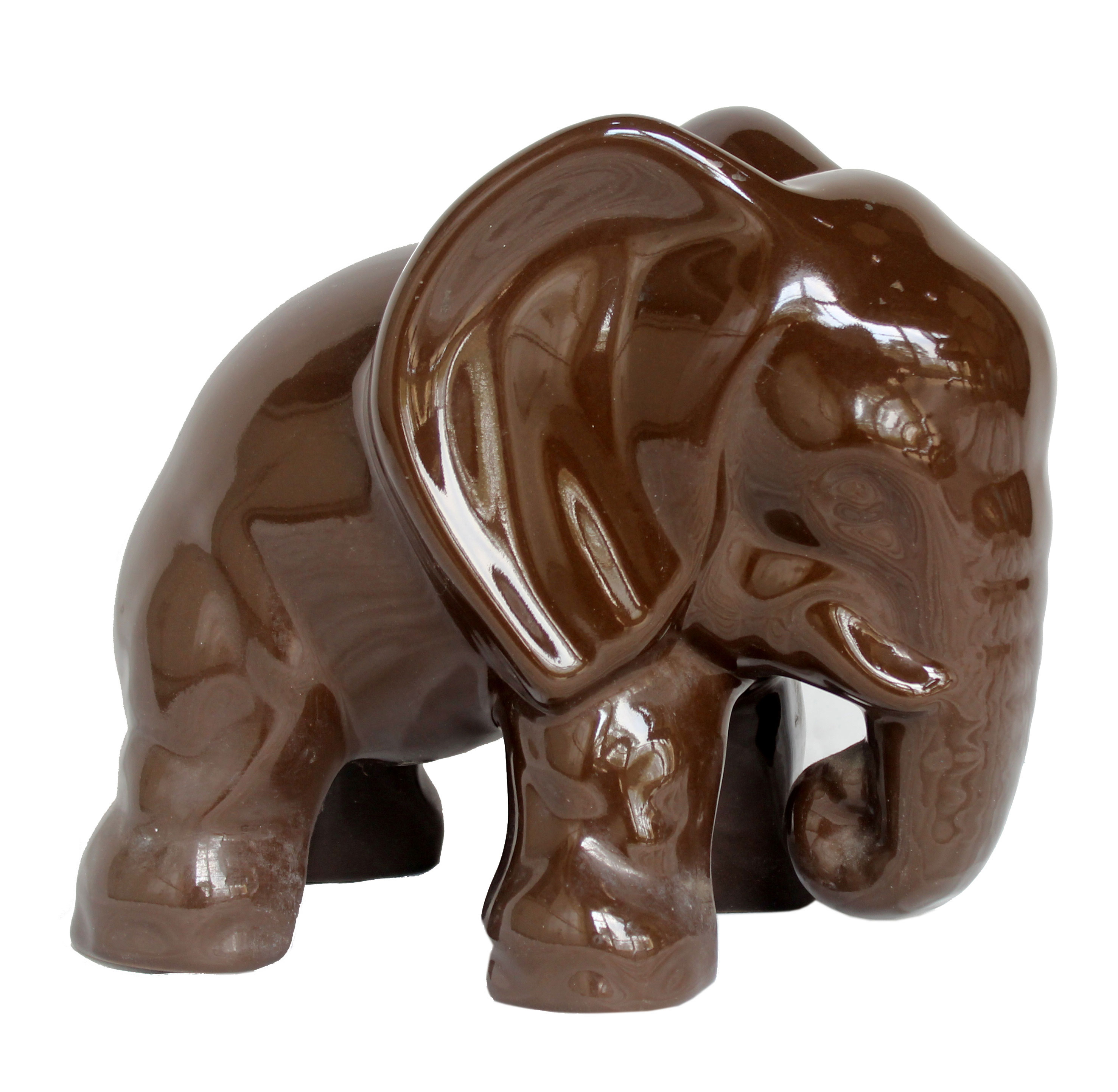 A ceramic sculpture of an elephant.