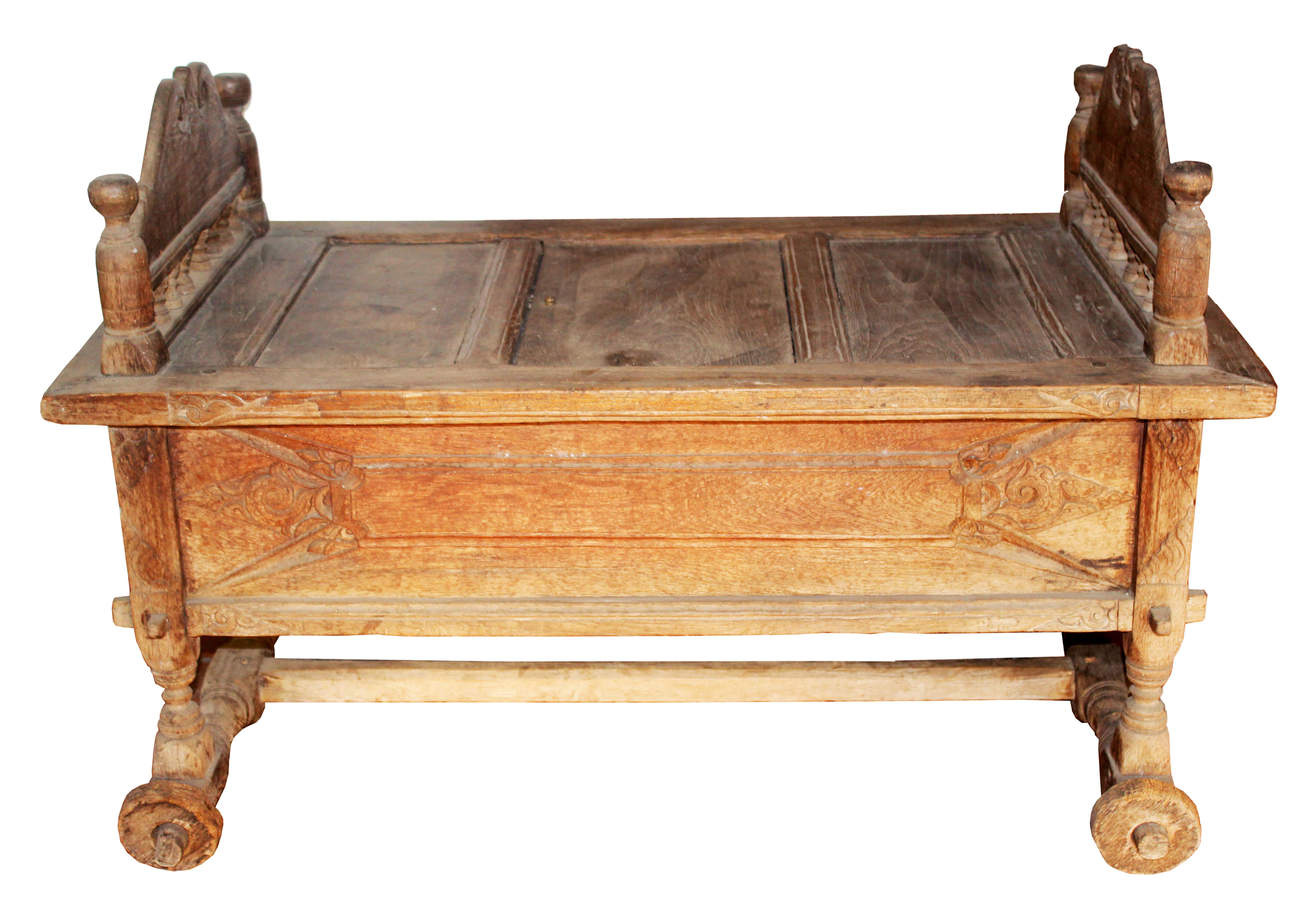 A wooden Javanese jodang chest.