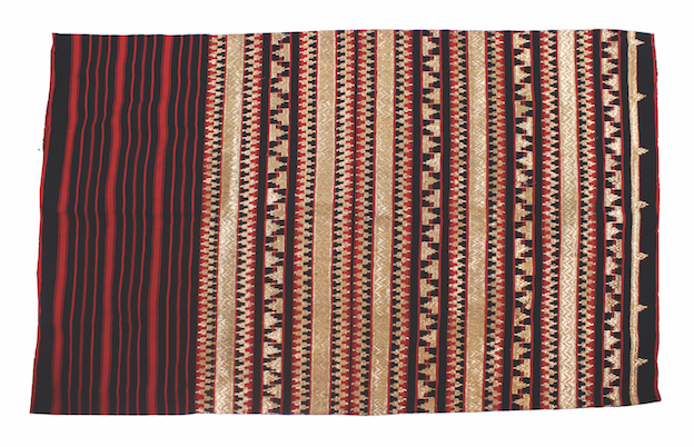 A "Tapis" Woven Traditional Cloth from Lampung with Golden Embroidery