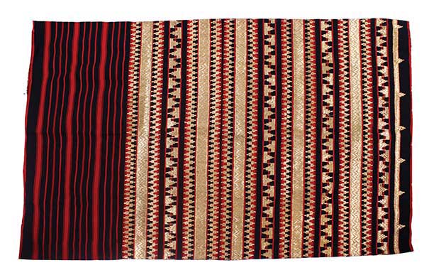 A "Tapis" Woven Traditional Cloth from Lampung with Golden Embroidery