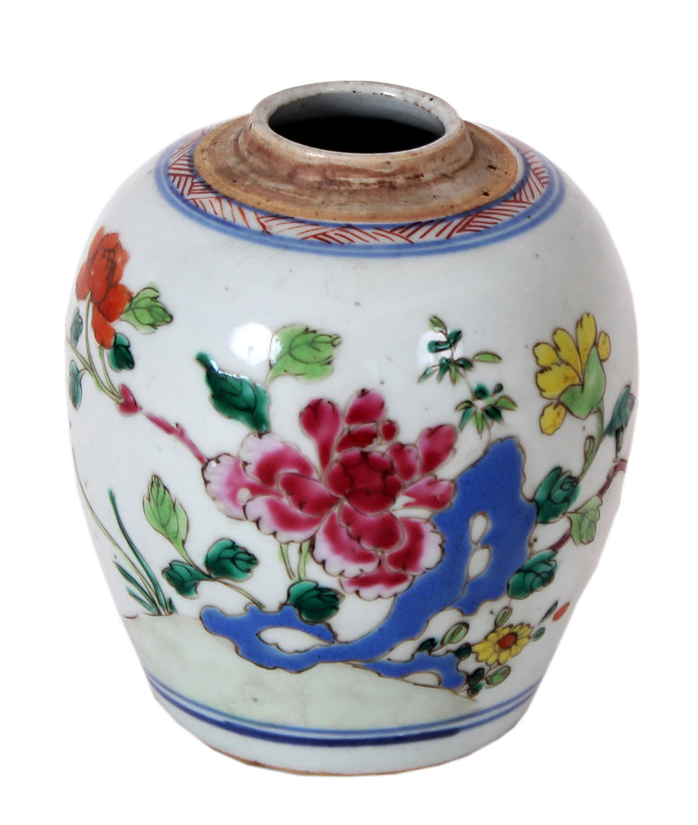 A 18th century famille rose ginger jar