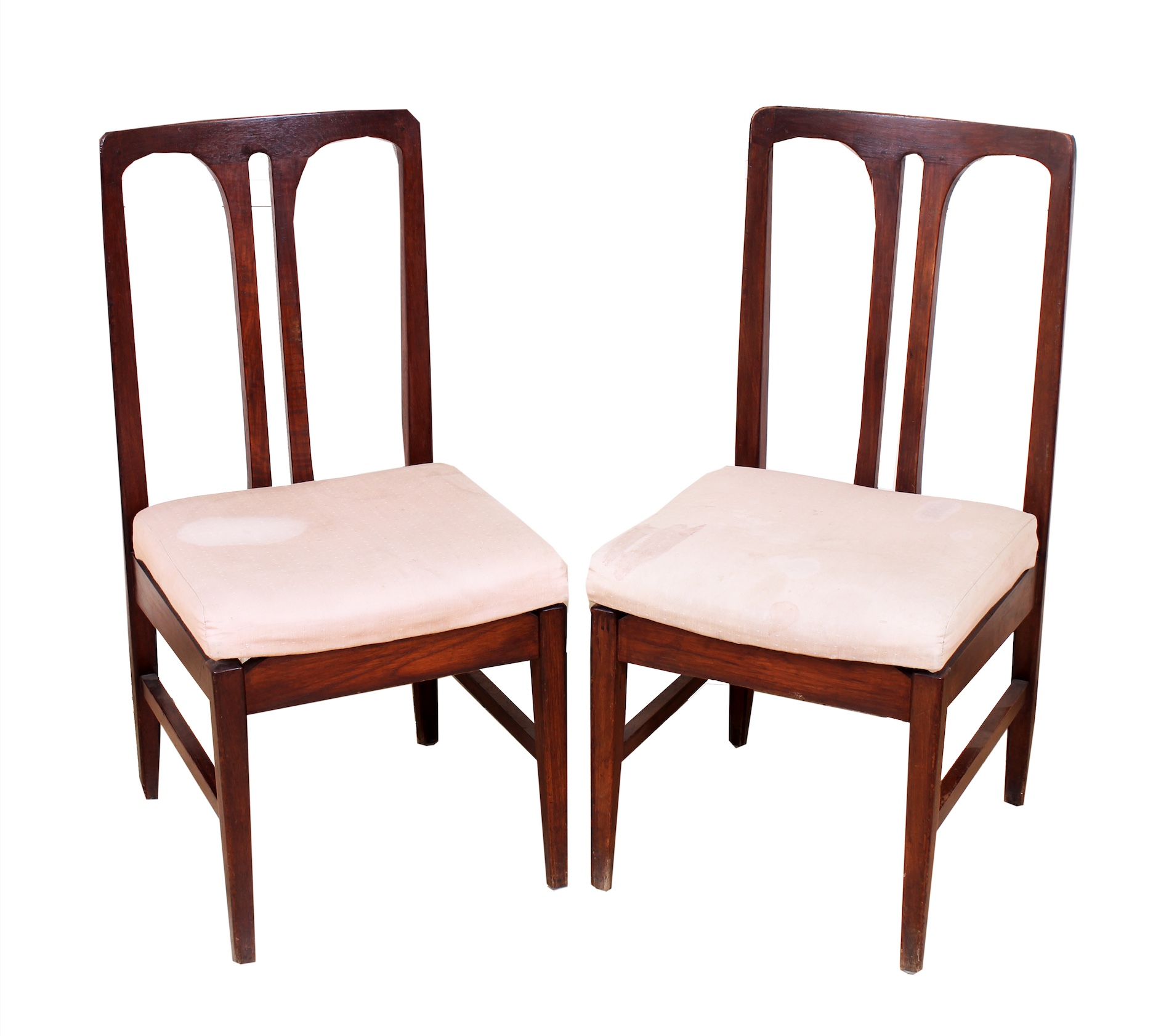 Two pieces wood side chairs