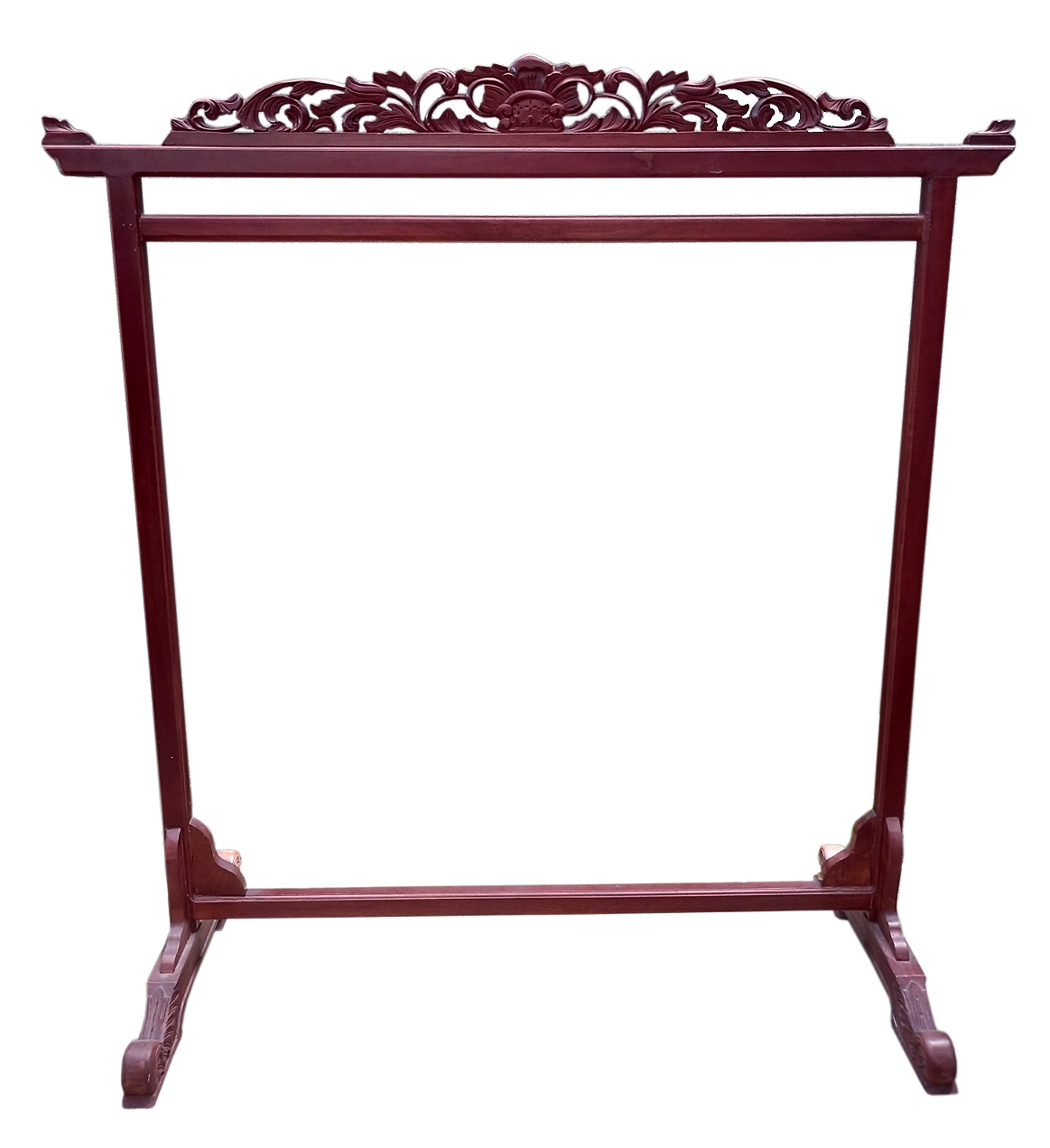 A Javanese Jepara carved teak cloth hanger