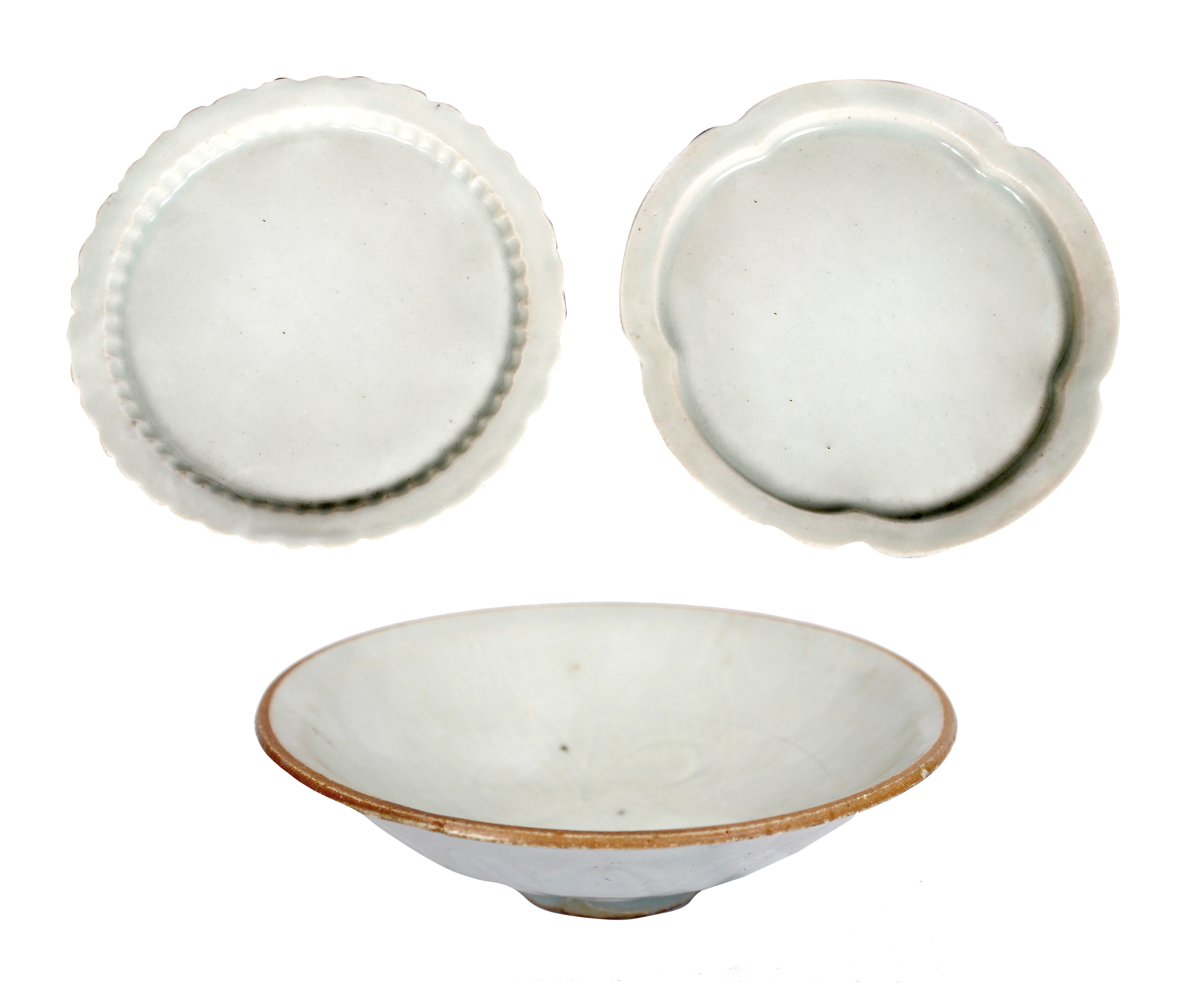 Three pieces Song Yuan Qingbai dishes and bowl