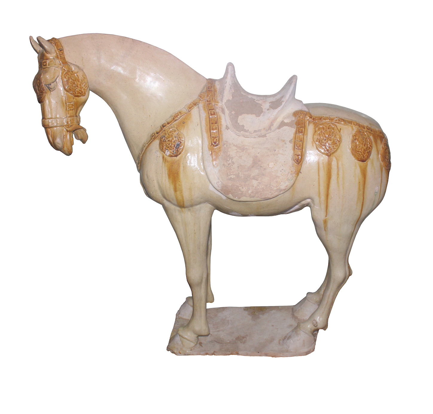 A Tang ceramic of standing horse 618 - 906 AD Accompanied by Oxford tl test number C97d29