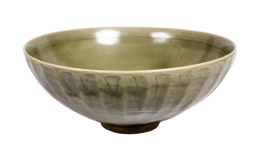 A large Yuan celadon lotus bowl