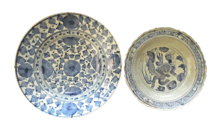 A Qing 19th century and A Ming 16th century Chinese blue and white Fujian Dehua dishes