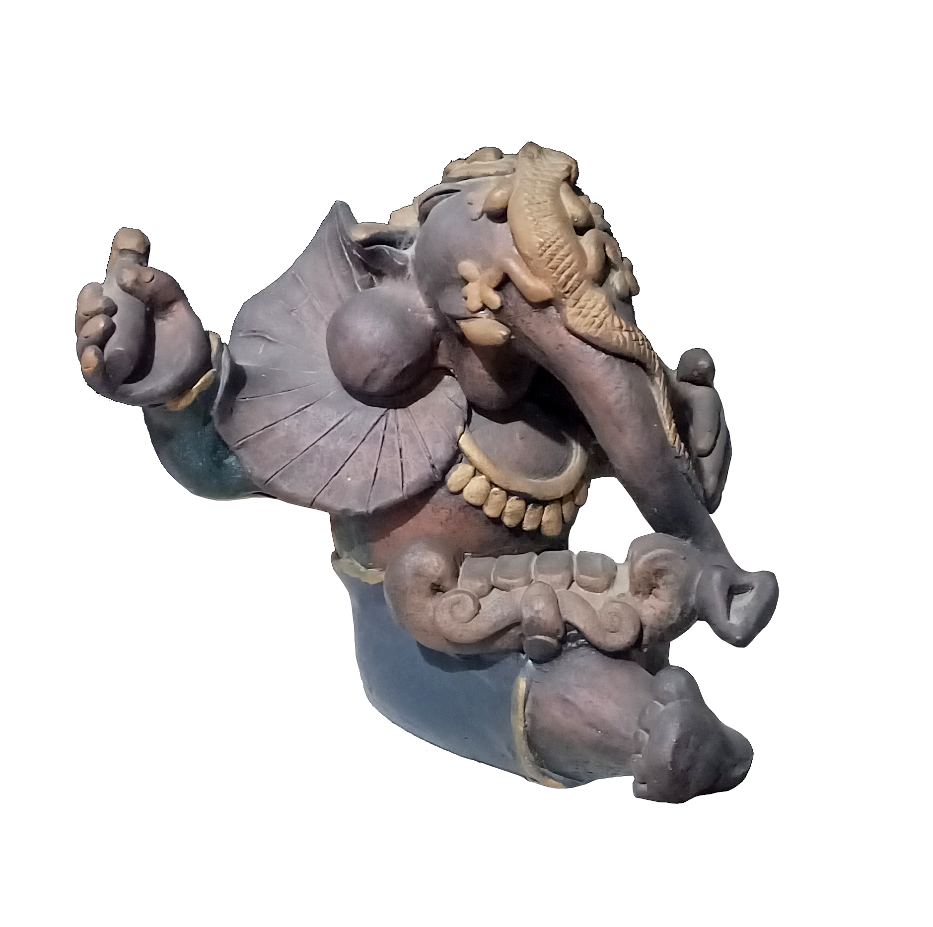 A 20th century pottery figurine of Ganesha