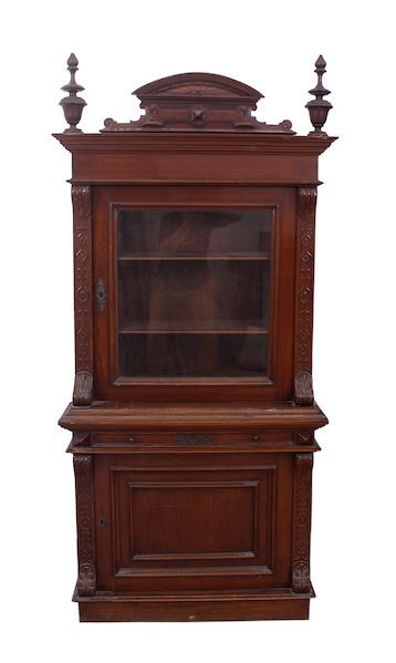 A 19th century Dutch colonial period carved wood book case