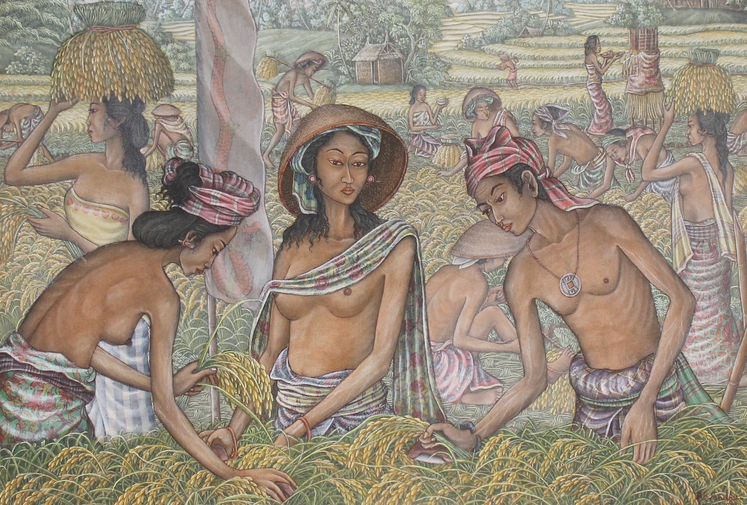 Working on The Rice Field