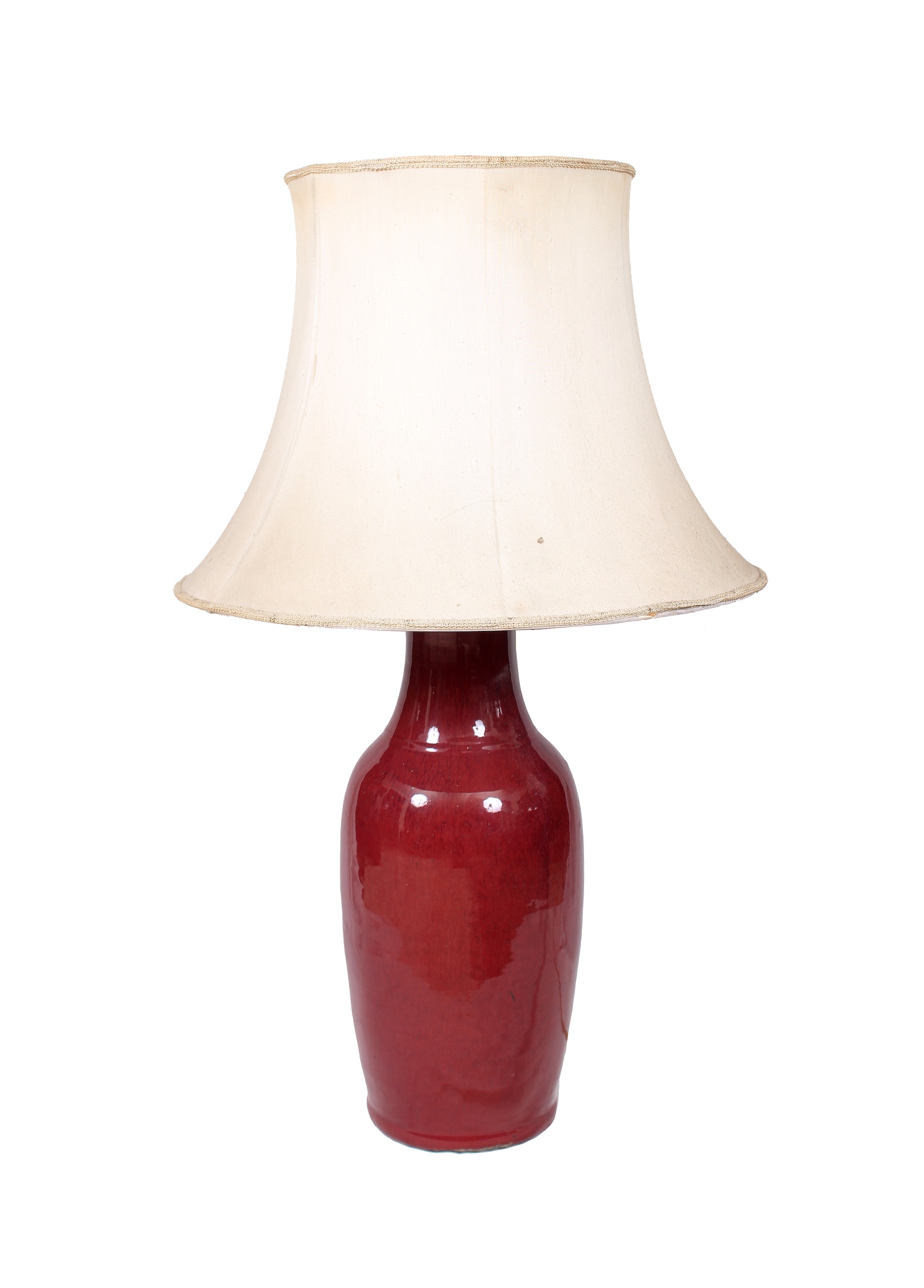 A table lamp with Chinese Sang de Beouf glazed vase as stand circa 1980’s