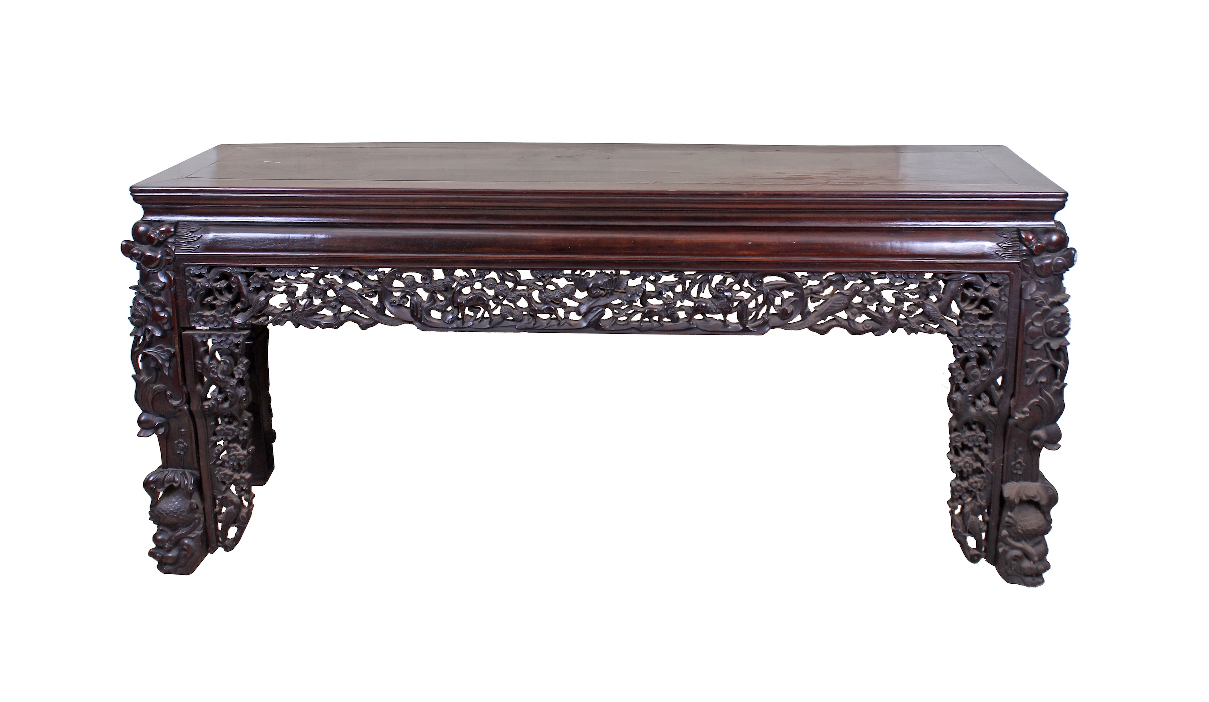 A carved hardwood Chinese altar table