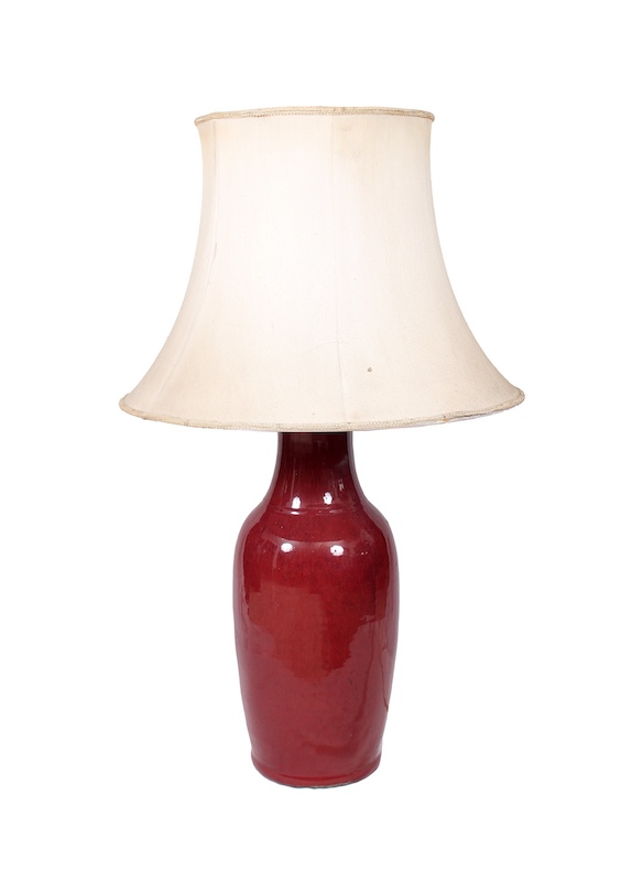 A table lamp with Chinese Sang de Beouf glazed vase as stand circa 1980’s