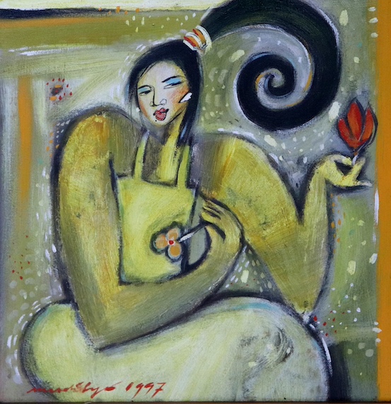 A Woman With Flowers