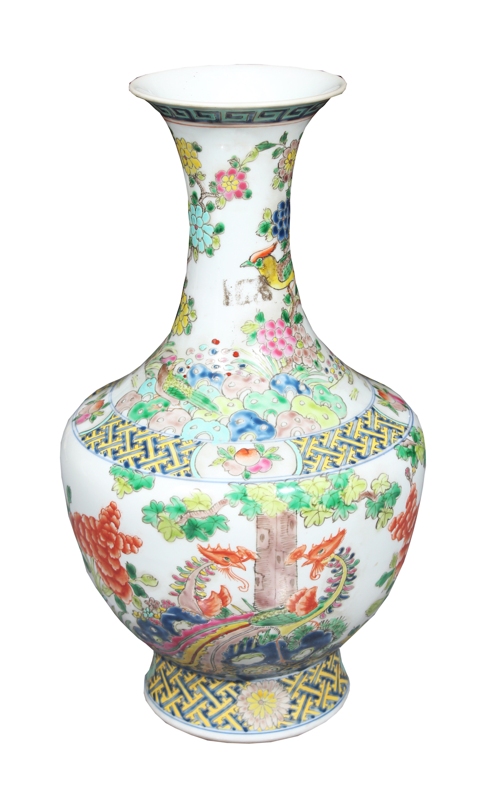 A vintage Chinese famille verte vase