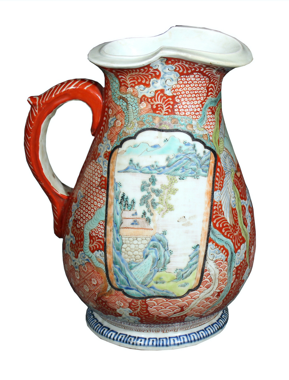 A 19th century Japanese antique enameled jug