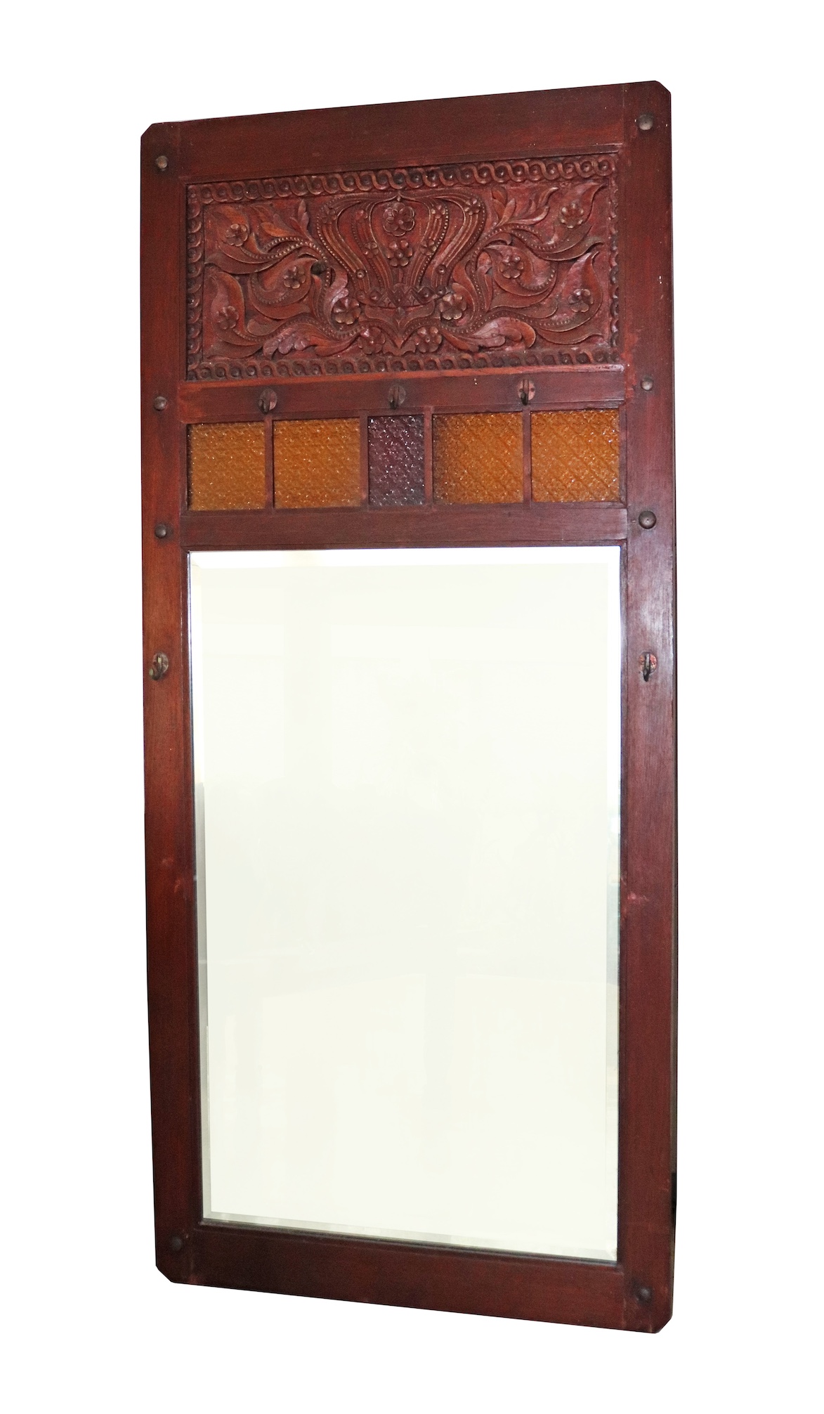 A 19th - early 20th century Carved teak mirror frame for wall