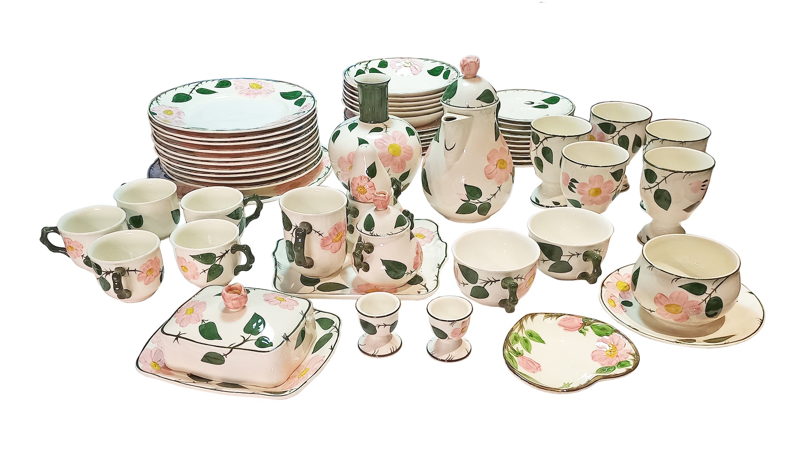 A group of fifty five pieces Villeroy and Boch German polychrome ceramic dinner set