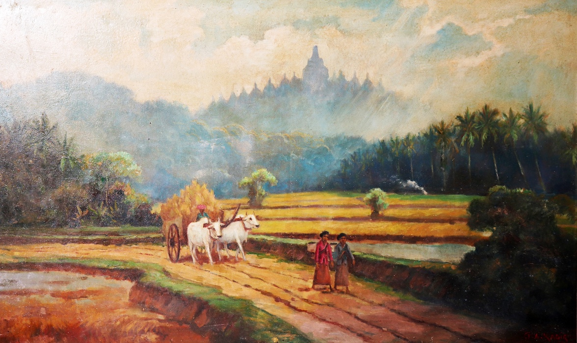 Cow Cart And Borobudur