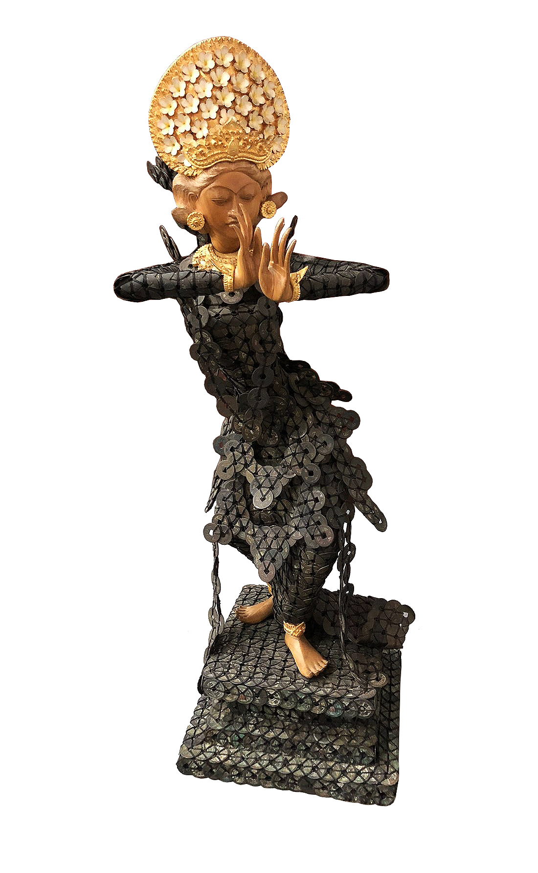 A Balinese kepeng coin figurine of a dancer