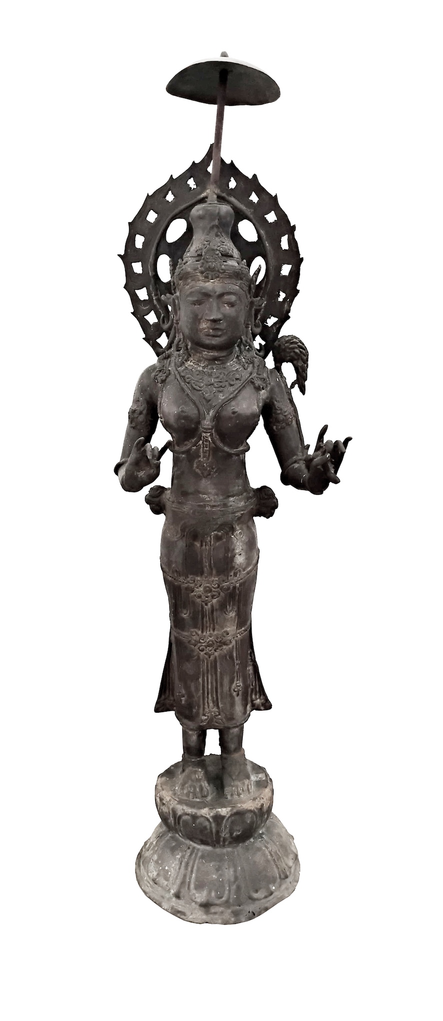 A 20th century bronze sculpture of standing Shiva